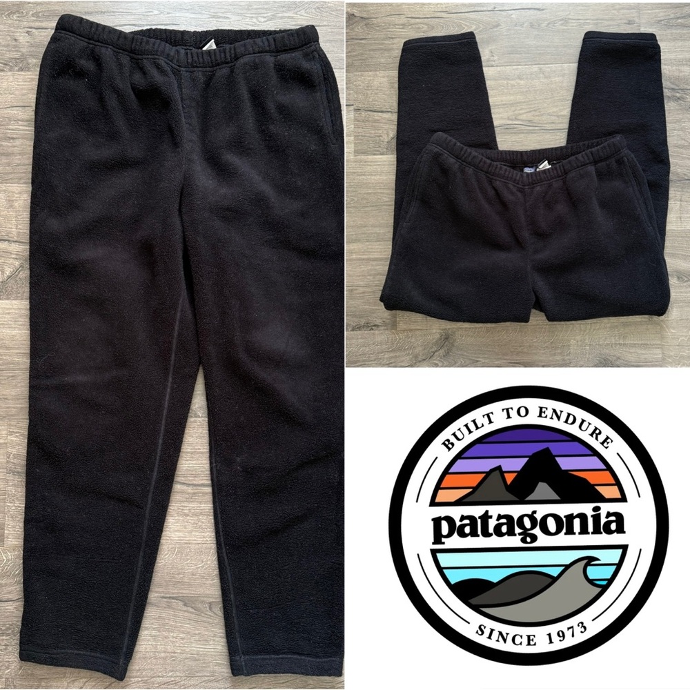 Patagonia Black Soft Fleece Pants XL Men Vintage 90s Y2K Made in USA